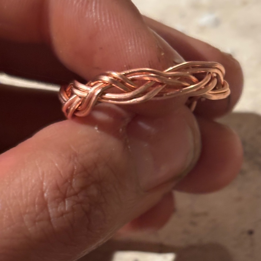 Elegant Braided Copper Ring